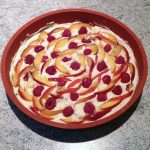 Recette de Gâteau fin framboises et nectarines