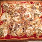Recette de Pizza artichaut, champignons, mozzarella