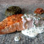 Recette de Pavé de saumon grillé à la crème de ciboulette