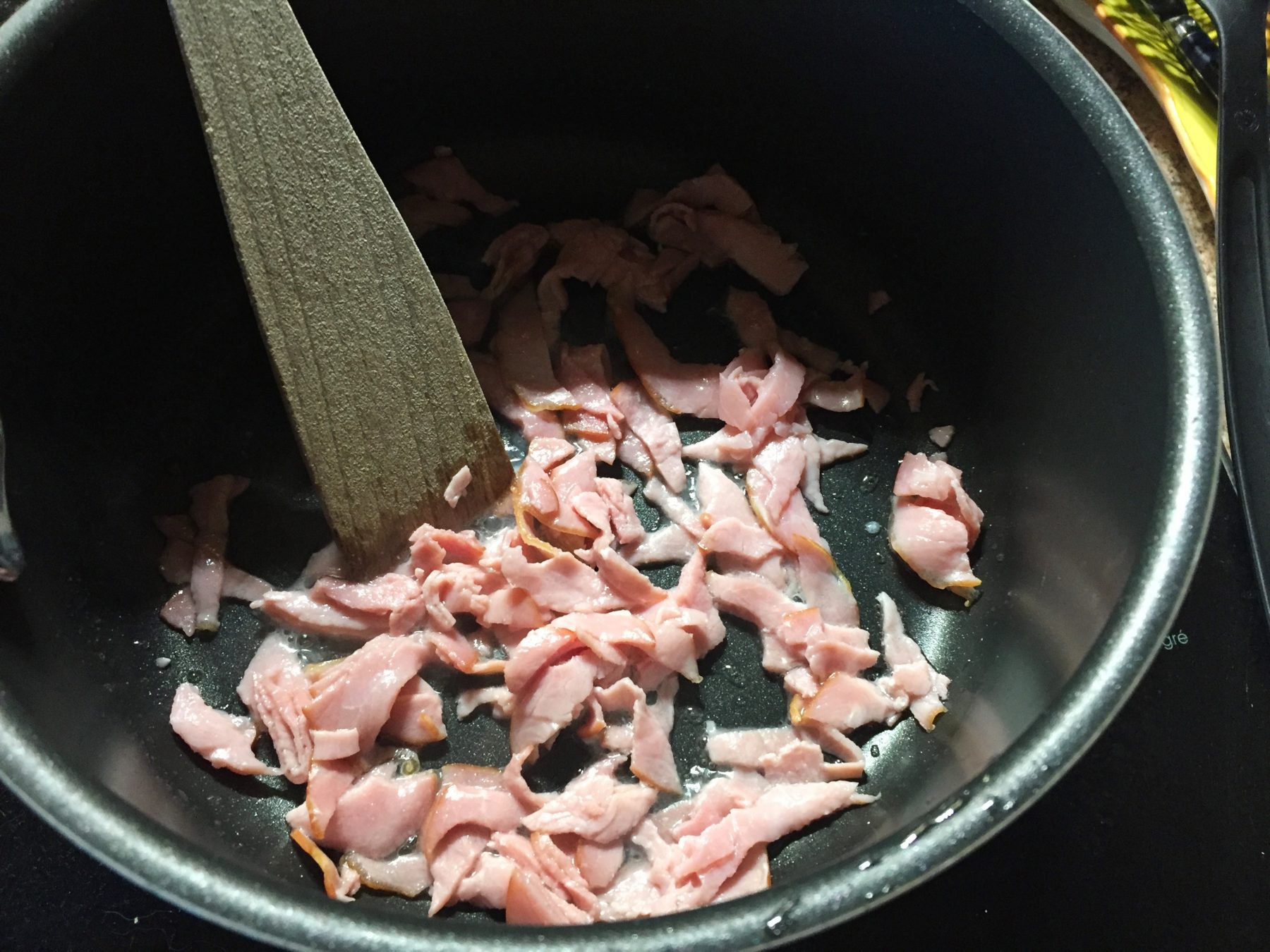 ♨ Recette de Nouilles de konjac à la crème et au bacon grillé