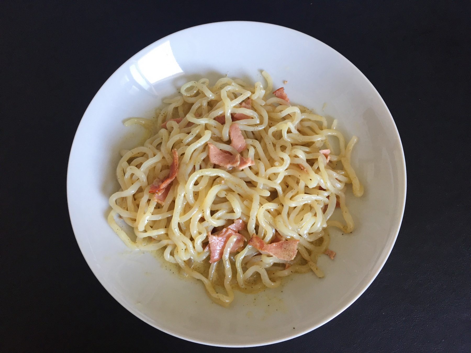 Recette spaghettis de konjac à la carbonara facile